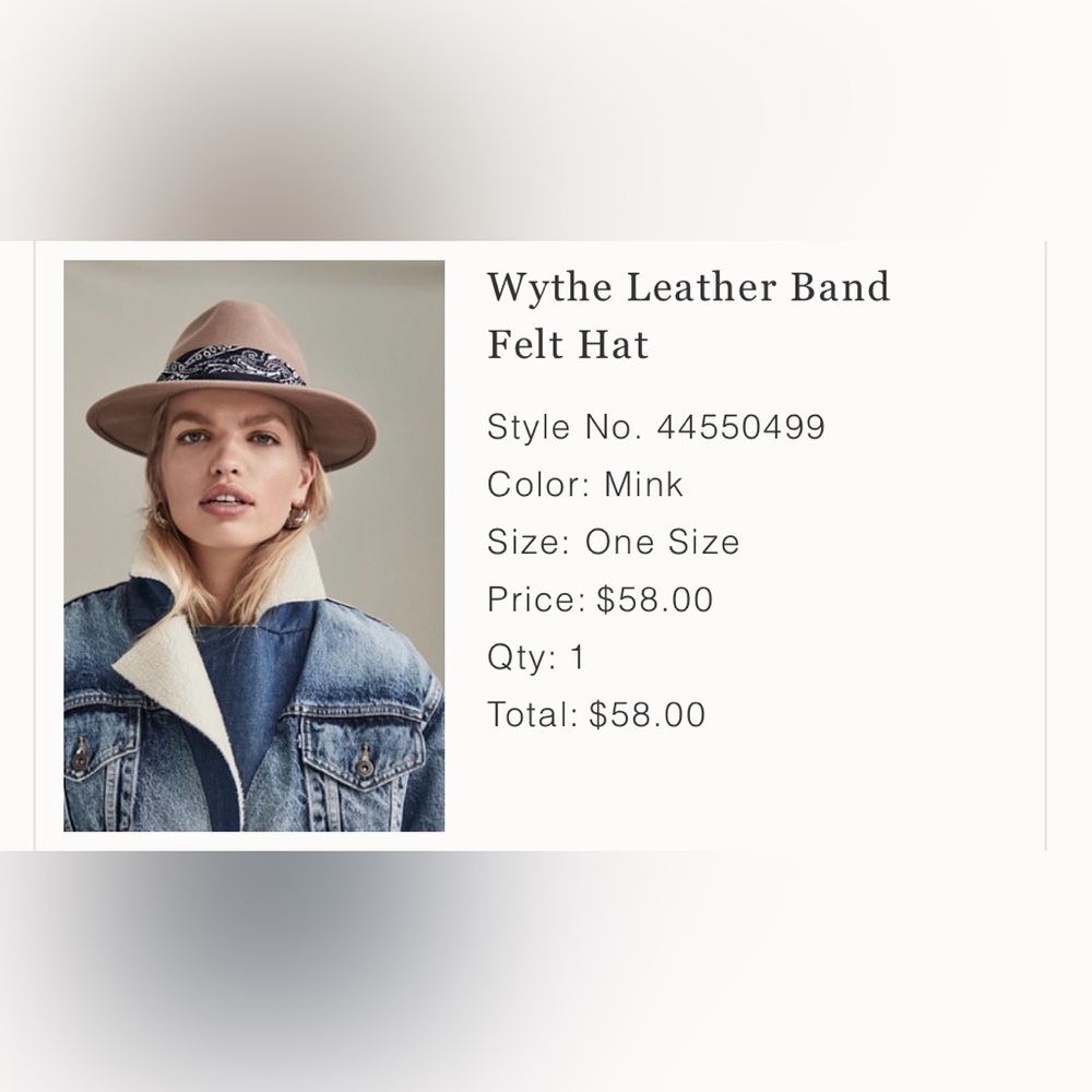 Free People Wythe Leather Band Wool Hat